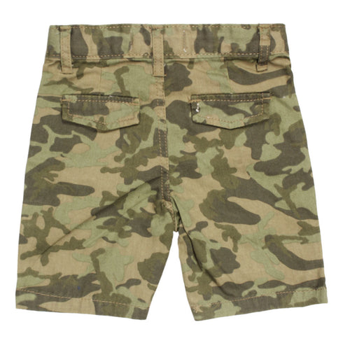 MINOTI Camouflage Print Green Boys Cotton Denim Shorts