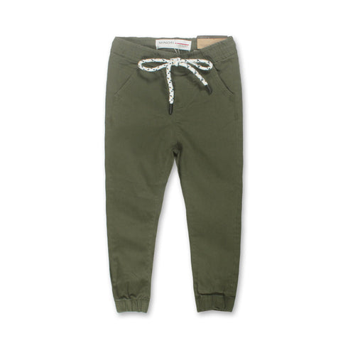MINOTI Dark Green Boys Cotton Pant