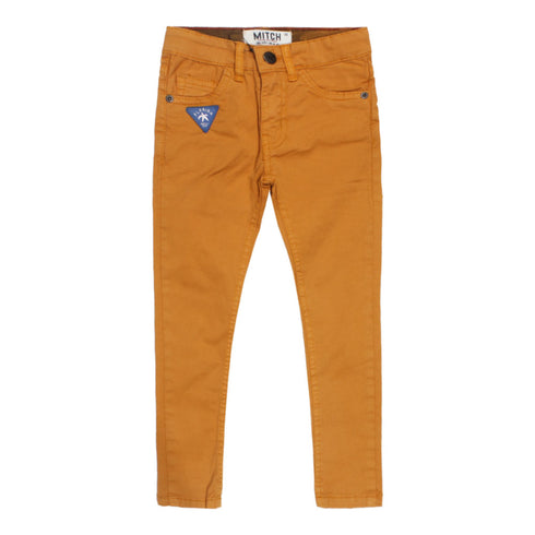 MITCH Slim Fit Orangish Boys Cotton Pants