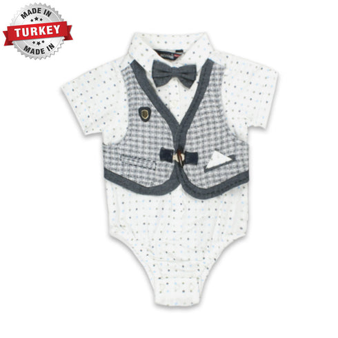 MIXBABI Blue Boys Cotton Romper 2 Piece Set