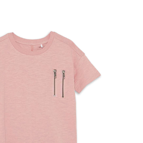 NAME IT Zip Pocket Light Pink Boys Cotton T shirt