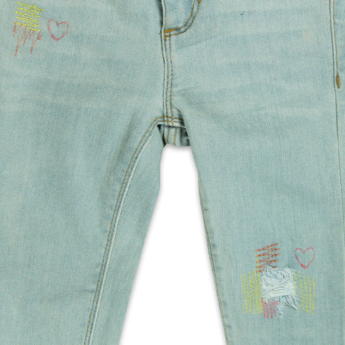 OLDNAVY Light Blue Heart Girls Denim Jeans