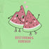 ORSOLINO Watermelon Glitter Print Green Girls Cotton T shirt