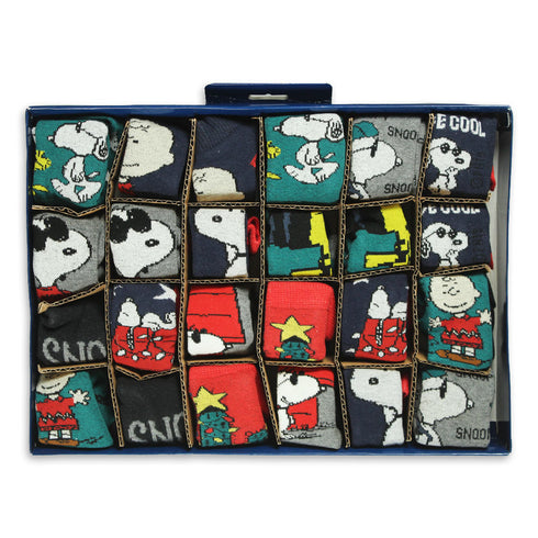 PEANUTS 12 Pair Socks Blue Box