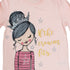 PEPCO Glitter Girls Print Baby Pink Girls Premium Cotton Tshirt