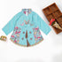 PINKY Butterfly Blue Girls Cotton Dress 2 piece Set