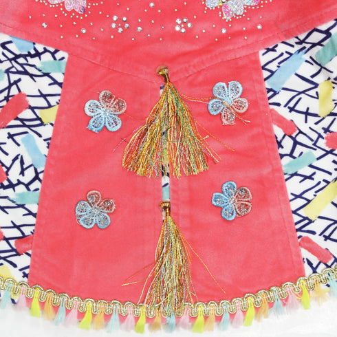 PINKY Butterfly Pink Girls Cotton Dress 2 piece Set