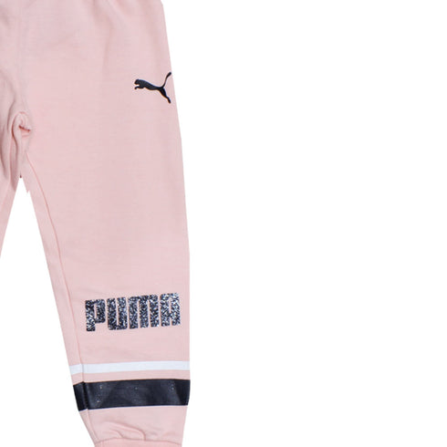 PUMA Glitter Baby Pink Girls Cotton Trouser