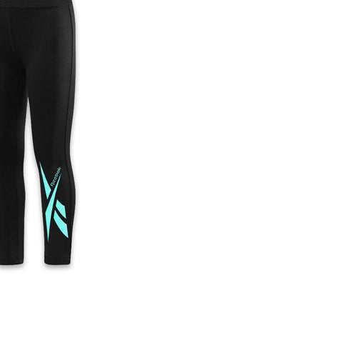 REEBOK Blue Logo Black Girls Polyester Legging