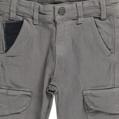SARABANDA Grey Boys Cotton Cargo Pant