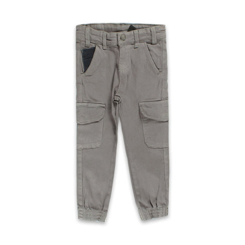 SARABANDA Grey Boys Cotton Cargo Pant