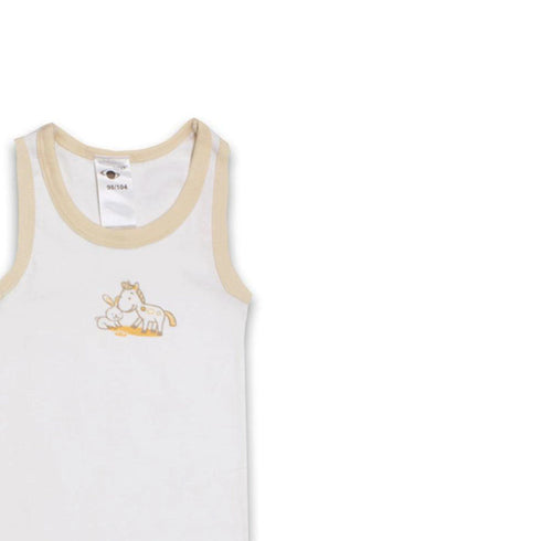 SATEX Unicorn Rabbit White Unisex Cotton Tank Top