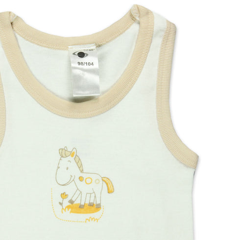 SATEX Unicorn White Cotton Tank Top