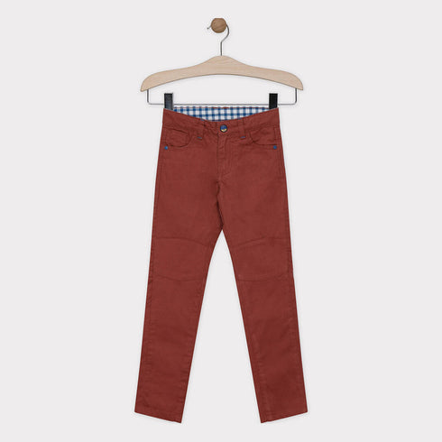 SERGENT MAJOR Maroon Boys Cotton Chino Pant