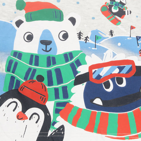 SO CUTE Cartoon Grey Boys Cotton T shirt