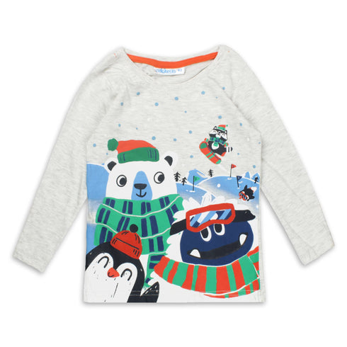 SO CUTE Cartoon Grey Boys Cotton T shirt