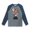 SUPER MARIO Grey And Blue Boys Cotton T shirt