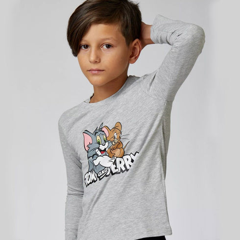 TOM And JERRY Grey Boys Cotton T shirt