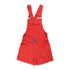 (Minor B) TOMMY HILFIGER All Over Printed Red Girls Cotton Terry Dungaree