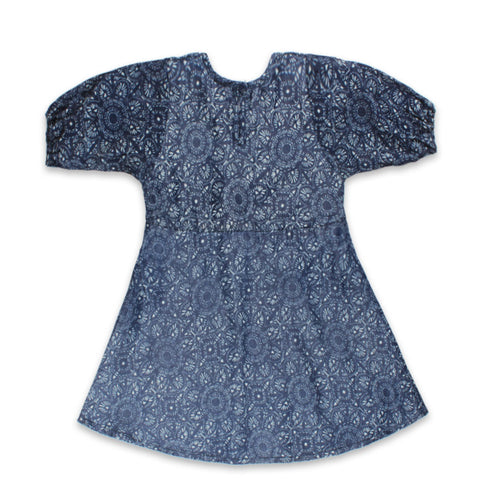 TWEENS And TEENS All Over Flower Dark Blue Frock