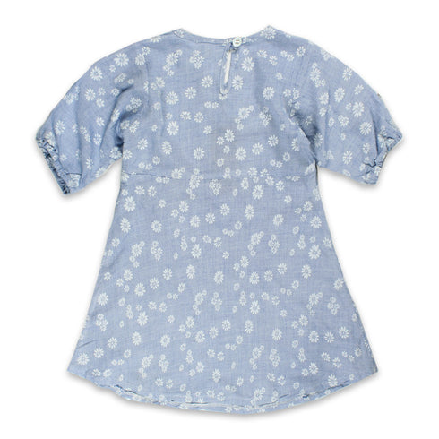 TWEENS And TEENS All Over Flower Light Blue Frock