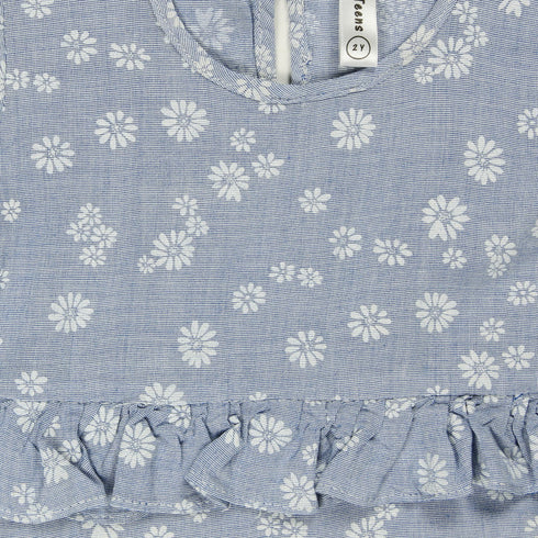 TWEENS And TEENS All Over Flower Light Blue Frock