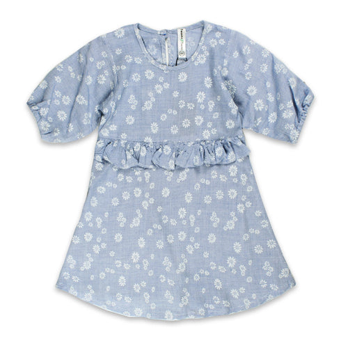 TWEENS And TEENS All Over Flower Light Blue Frock