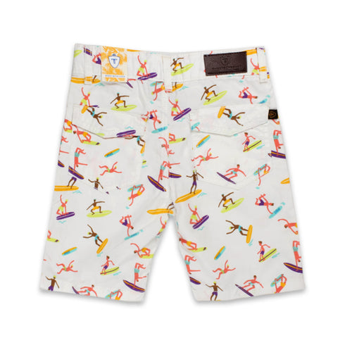 TWEENS And TEENS All Over Kids Print White Cotton Shorts