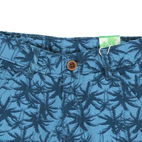 TWEENS And TEENS All Over Palm Tree Print Blue Cotton Shorts