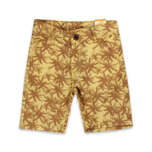 TWEENS And TEENS All Over Palm Tree Print Brown Cotton Shorts