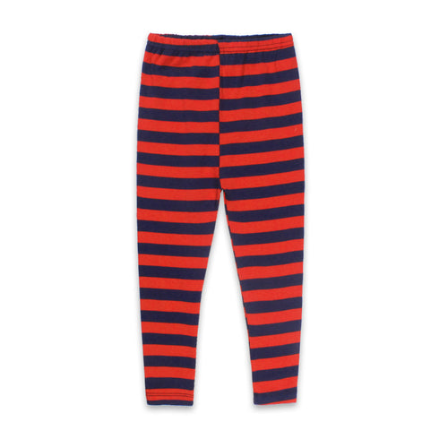 TWEENS And TEENS Blue And Red Stripes Girls Cotton Legging