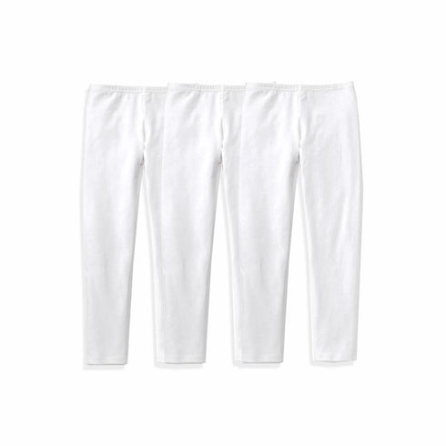 TWEENS And TEENS White Girls Cotton Legging 3 Piece Bundle