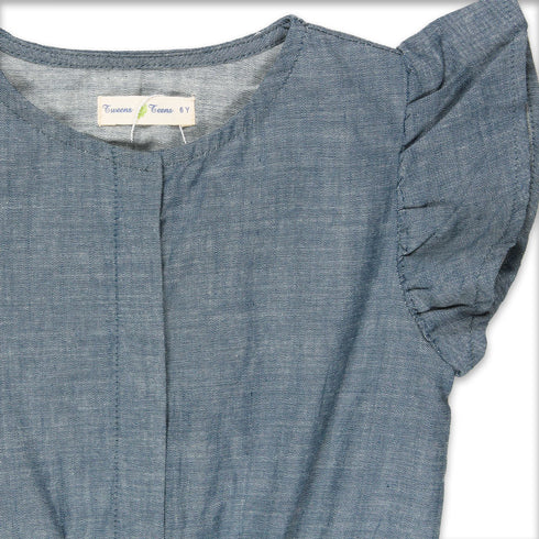 TWEENS TEENS Denim Light Blue Girls Cotton Jump Suits