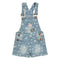 TWENTY 4 All Over Star Print Blue Girls Denim Dungaree