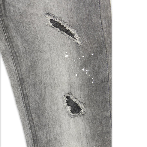 TWENTY4 Heavily Ripped White Dots Grey Boys Denim Jeans