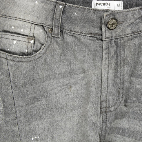TWENTY4 Heavily Ripped White Dots Grey Boys Denim Jeans