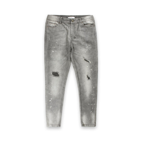 TWENTY4 Heavily Ripped White Dots Grey Boys Denim Jeans