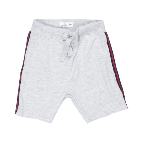 Unit Kids Grey with Red Stripe Cotton Terry Short