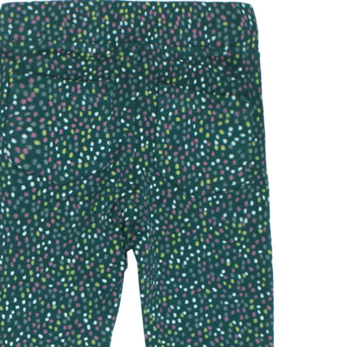 V GOLD All Over Polka Dots Green Girls Cotton Jegging