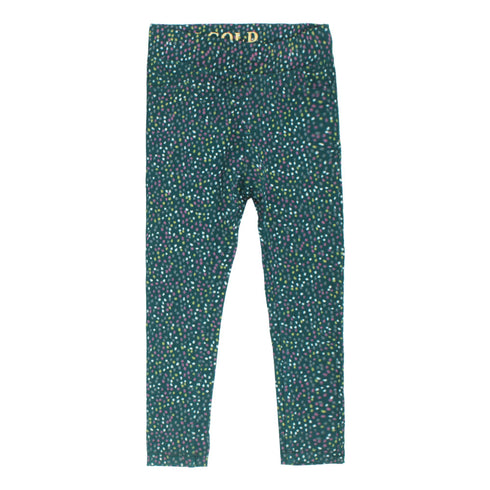 V GOLD All Over Polka Dots Green Girls Cotton Jegging