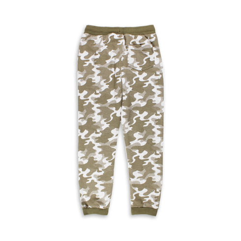 X MAIL Camouflage Light Green Boys Cotton Terry Trouser