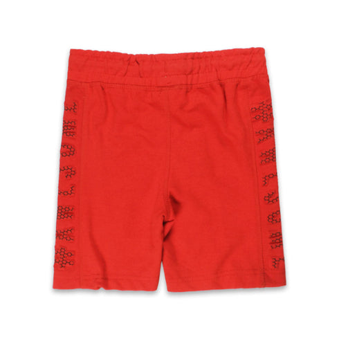 X MAIL Red Boys Cotton Terry Shorts