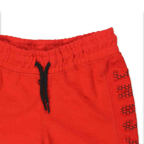 X MAIL Red Boys Cotton Terry Shorts