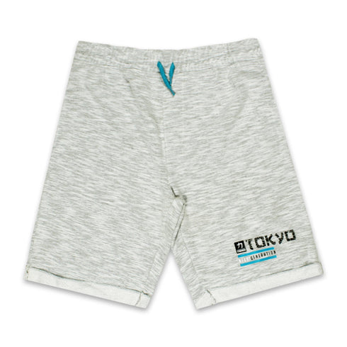 X MAIL Tokyo Grey Boys Cotton Terry Shorts