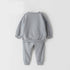 ZARA 123 Bluish Grey Girls TERRY Wide 2 Piece Set