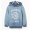 ZARA A Bientot Light Blue Boys Cotton Terry Hoodie