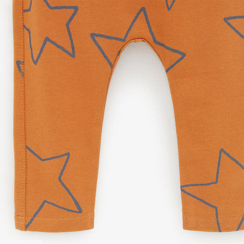 ZARA All Over Star Brown Boys Cotton Fleece Trouser