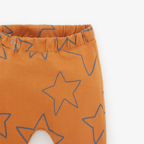 ZARA All Over Star Brown Boys Cotton Fleece Trouser