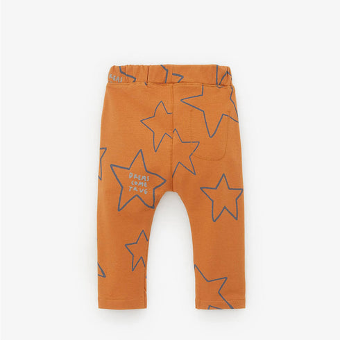 ZARA All Over Star Brown Boys Cotton Fleece Trouser