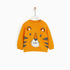 ZARA BABY Tiger Face Print Yellow Boys Cotton Fleece Sweat Shirt